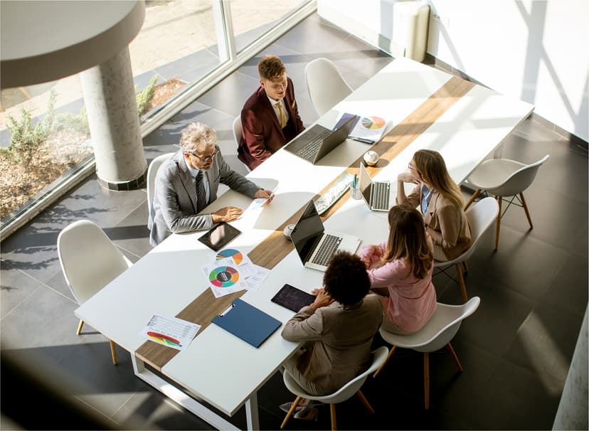 A professional service team having a meeting